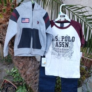 U.S. Polo ASSN. Boys 3pc sweater, shirt …